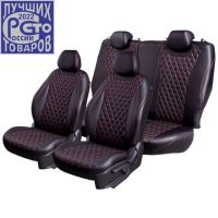 Чехлы Премиум Экокожа Байрон Ромб на Opel Corsa D 2006-2014 г.в.