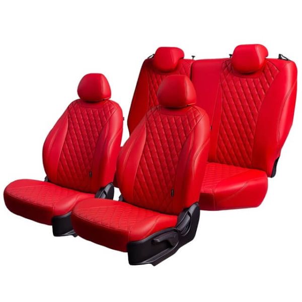 Чехлы Премиум Экокожа Байрон Ромб на Opel Corsa D 2006-2014 г.в.