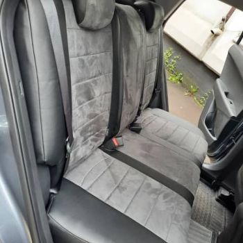 Авточехлы Автопилот Черный серый алькантара